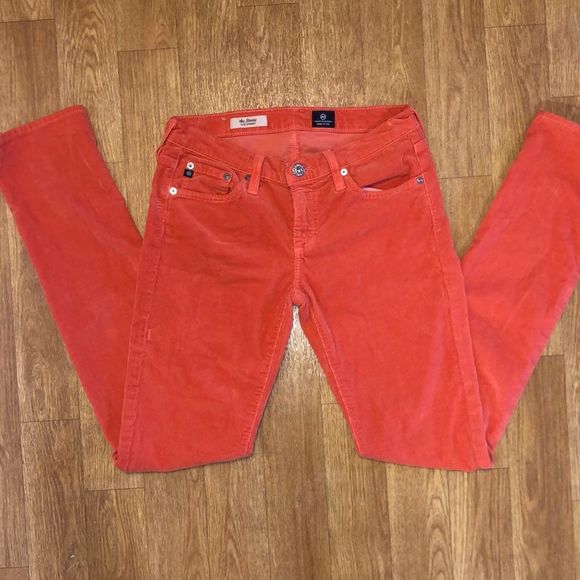 AG Adriano Goldschmied Stevie Slim Straight Corduroy Pants Burnt Orange - Picture 1 of 5